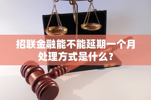 招联金融能不能延期一个月处理方式是什么？