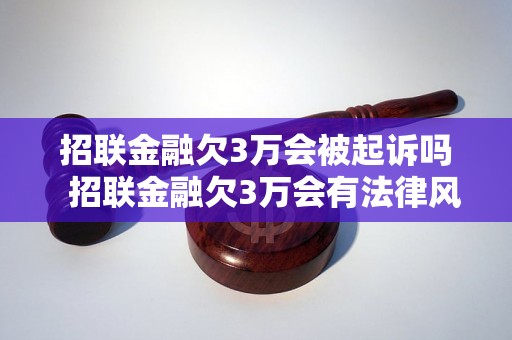 招联金融欠3万会被起诉吗  招联金融欠3万会有法律风险吗？