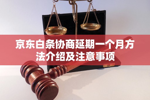 京东白条协商延期一个月方法介绍及注意事项