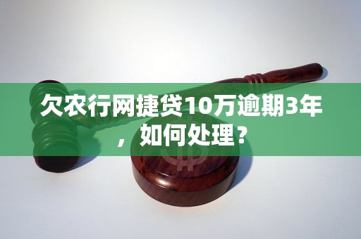 欠农行网捷贷10万逾期3年，如何处理？