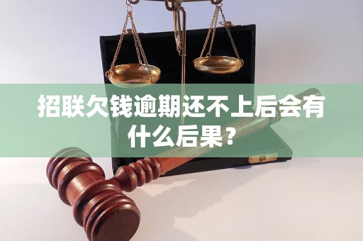 招联欠钱逾期还不上后会有什么后果？