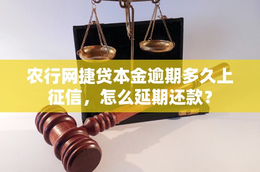 农行网捷贷本金逾期多久上征信，怎么延期还款？