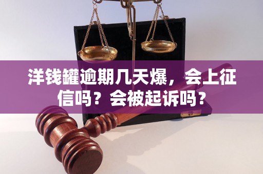 洋钱罐逾期几天爆，会上征信吗？会被起诉吗？