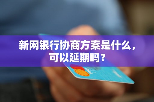 新网银行协商方案是什么，可以延期吗？