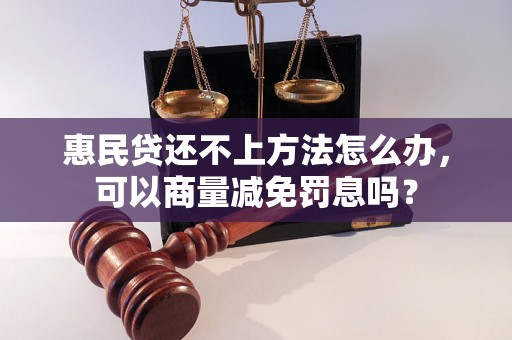 惠民贷还不上方法怎么办，可以商量减免罚息吗？