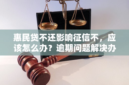 惠民贷不还影响征信不，应该怎么办？逾期问题解决办法