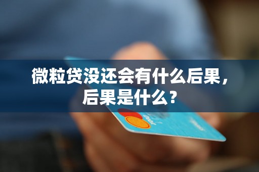 微粒贷没还会有什么后果，后果是什么？