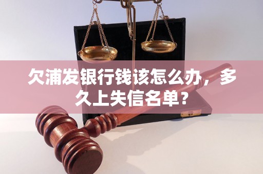 欠浦发银行钱该怎么办，多久上失信名单？