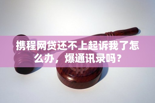 携程网贷还不上起诉我了怎么办，爆通讯录吗？