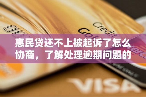 惠民贷还不上被起诉了怎么协商，了解处理逾期问题的相关流程和方法