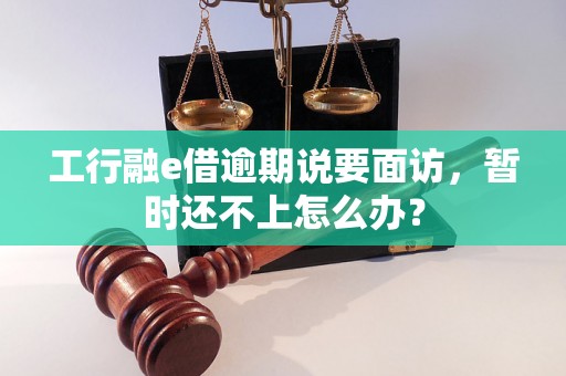 工行融e借逾期说要面访，暂时还不上怎么办？