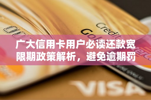 广大信用卡用户必读还款宽限期政策解析，避免逾期罚款