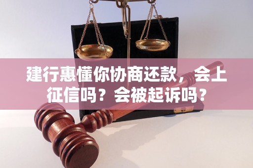 建行惠懂你协商还款，会上征信吗？会被起诉吗？