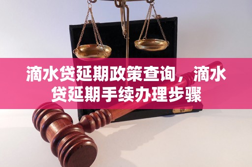 滴水贷延期政策查询，滴水贷延期手续办理步骤