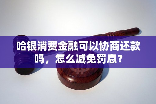 哈银消费金融可以协商还款吗，怎么减免罚息？