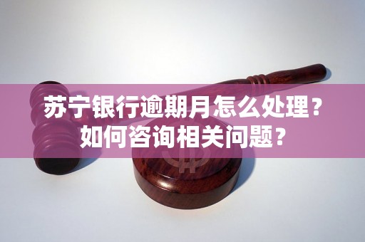 苏宁银行逾期月怎么处理？如何咨询相关问题？