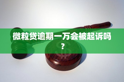 微粒贷逾期一万会被起诉吗？