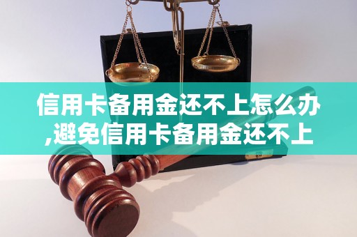 信用卡备用金还不上怎么办,避免信用卡备用金还不上的方法