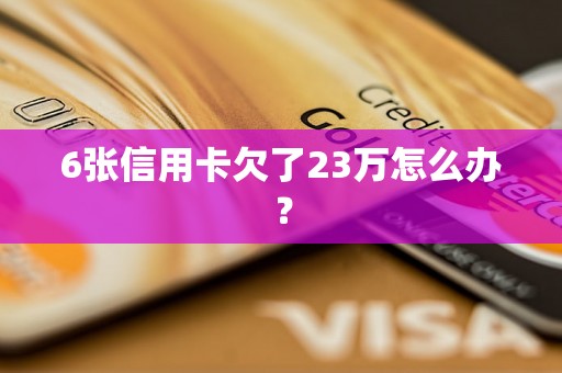 6张信用卡欠了23万怎么办？