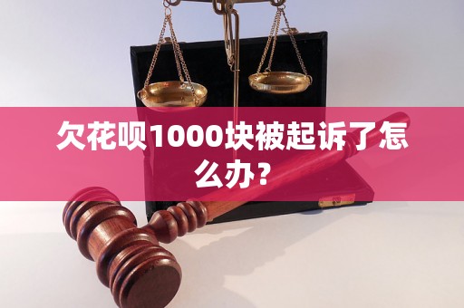 欠花呗1000块被起诉了怎么办？