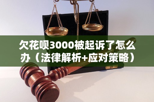 欠花呗3000被起诉了怎么办（法律解析+应对策略）