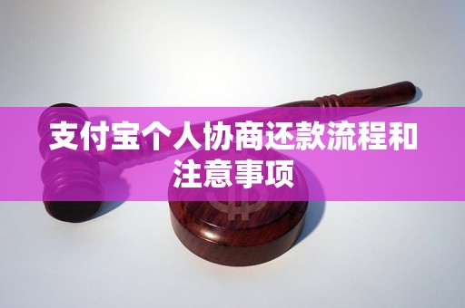 支付宝个人协商还款流程和注意事项