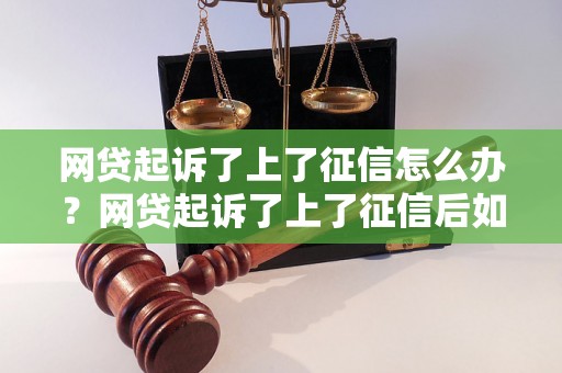 网贷起诉了上了征信怎么办？网贷起诉了上了征信后如何解决？