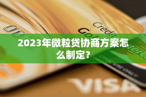 2023年微粒贷协商方案怎么制定？