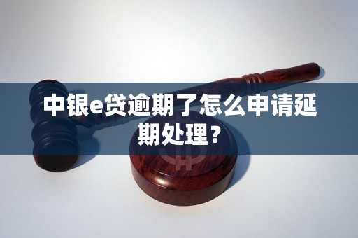 中银e贷逾期了怎么申请延期处理？