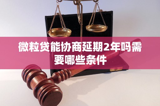 微粒贷能协商延期2年吗需要哪些条件