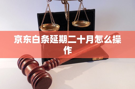 京东白条延期二十月怎么操作