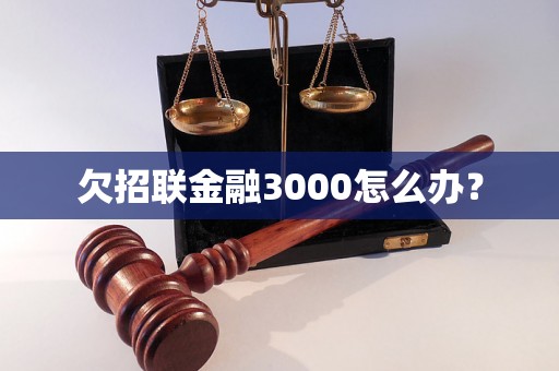 欠招联金融3000怎么办？