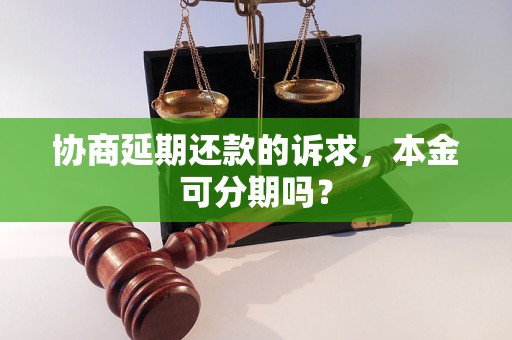 协商延期还款的诉求，本金可分期吗？