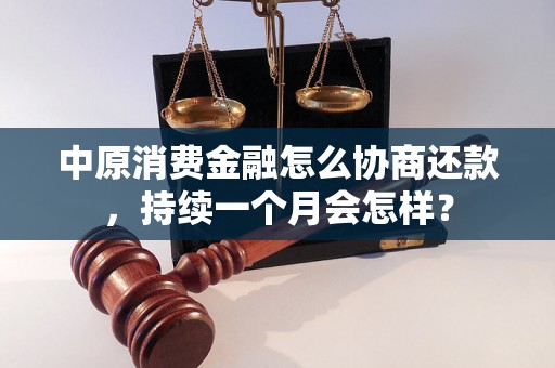 中原消费金融怎么协商还款，持续一个月会怎样？