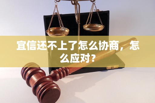 宜信还不上了怎么协商，怎么应对？