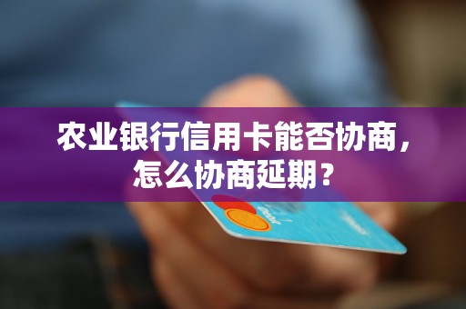 农业银行信用卡能否协商，怎么协商延期？