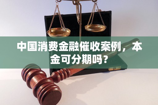 中国消费金融催收案例，本金可分期吗？