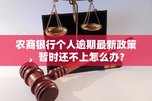 农商银行个人逾期最新政策，暂时还不上怎么办？