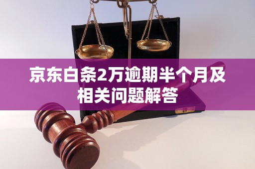 京东白条2万逾期半个月及相关问题解答