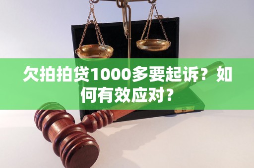 欠拍拍贷1000多要起诉？如何有效应对？