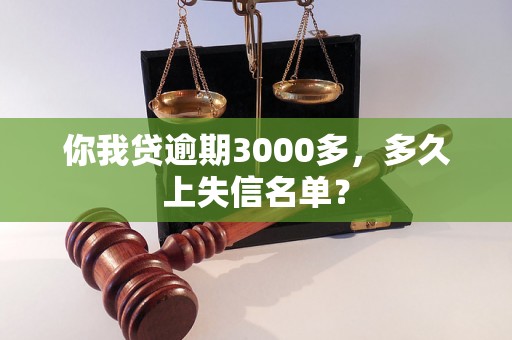 你我贷逾期3000多，多久上失信名单？