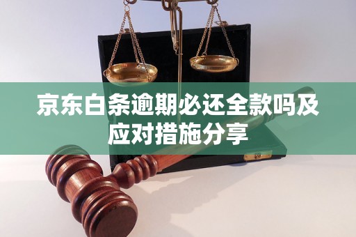 京东白条逾期必还全款吗及应对措施分享