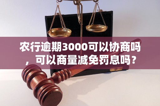 农行逾期3000可以协商吗，可以商量减免罚息吗？