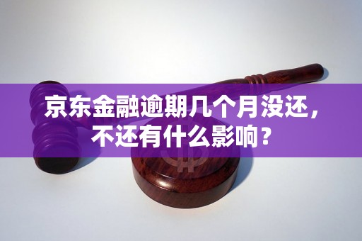 京东金融逾期几个月没还，不还有什么影响？