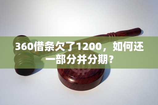 360借条欠了1200，如何还一部分并分期？