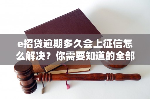 e招贷逾期多久会上征信怎么解决？你需要知道的全部解决方法