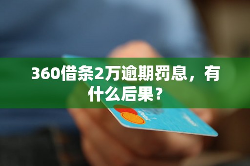 360借条2万逾期罚息，有什么后果？