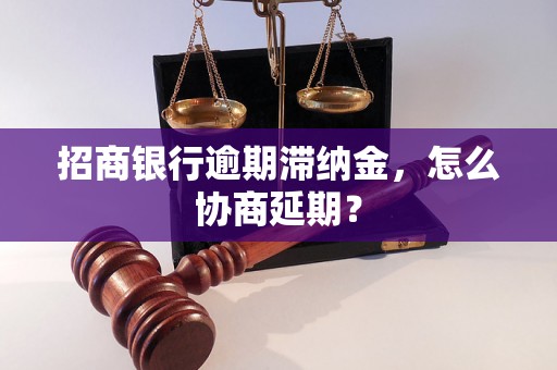 招商银行逾期滞纳金，怎么协商延期？