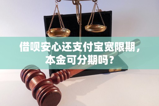 借呗安心还支付宝宽限期，本金可分期吗？