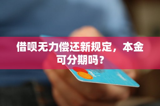 借呗无力偿还新规定，本金可分期吗？